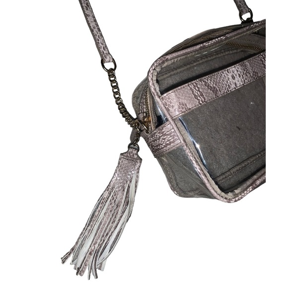 Boutique clear stadium sports venue purse crossbody faux animal print tassel - Picture 4 of 11